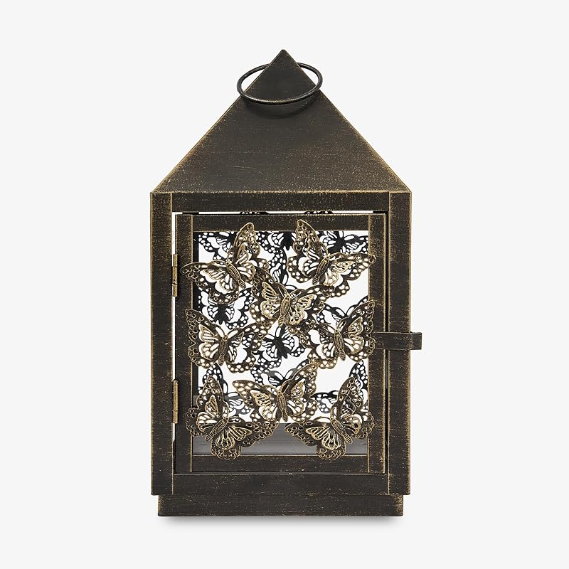 Farol exterior bronce 6x11.5 metal vidrio resistente