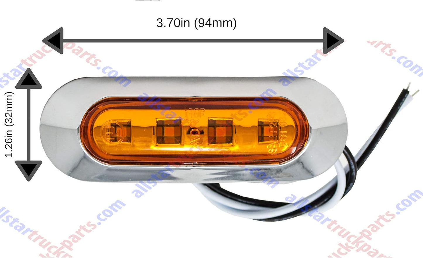 Luces LED barra ovalada 3.7" cromadas bisel IP67 sumergible