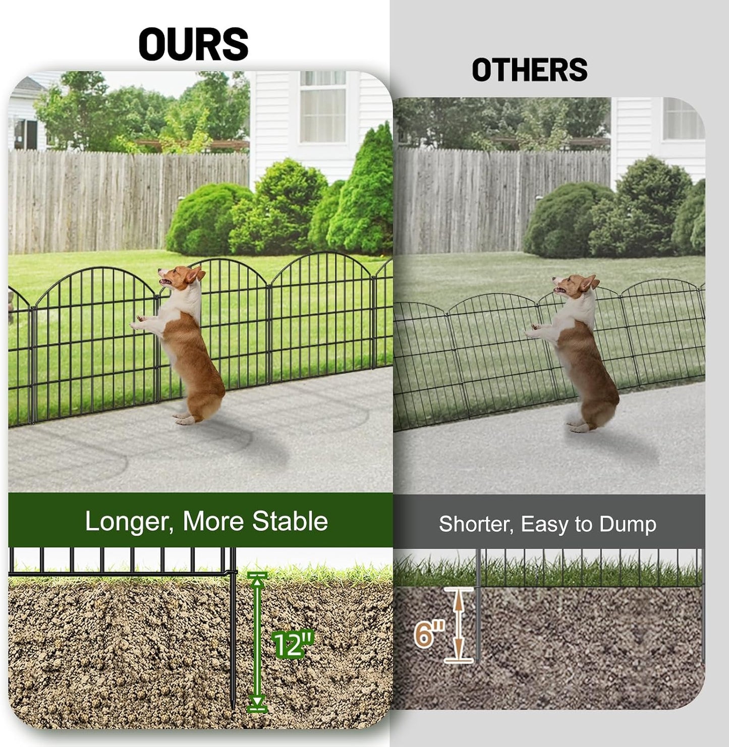 Valla jardín metal 28pulg x 18.7ft 8 paneles para perros