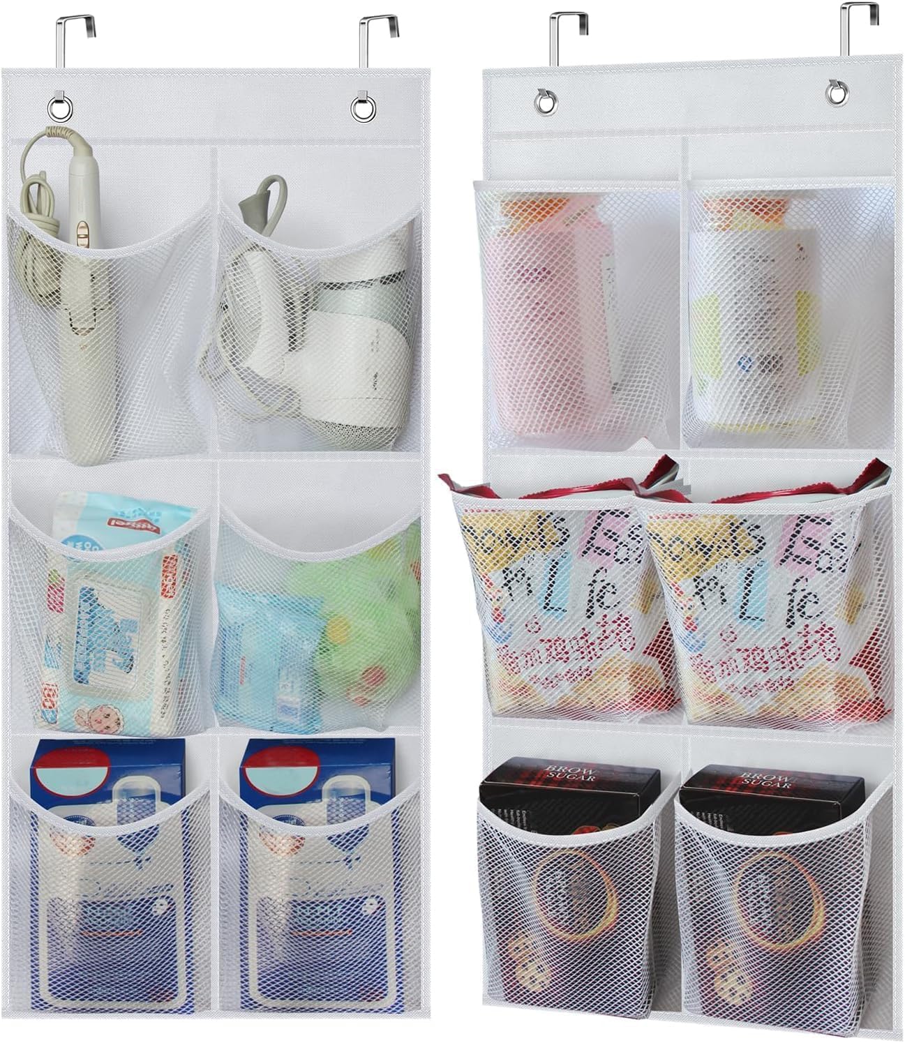 2 Pack Organiz. Zapatos Puerta Estrecho Malla Blanco