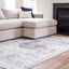 Alfombra rectangular 8x10ft color azul oscuro/beige