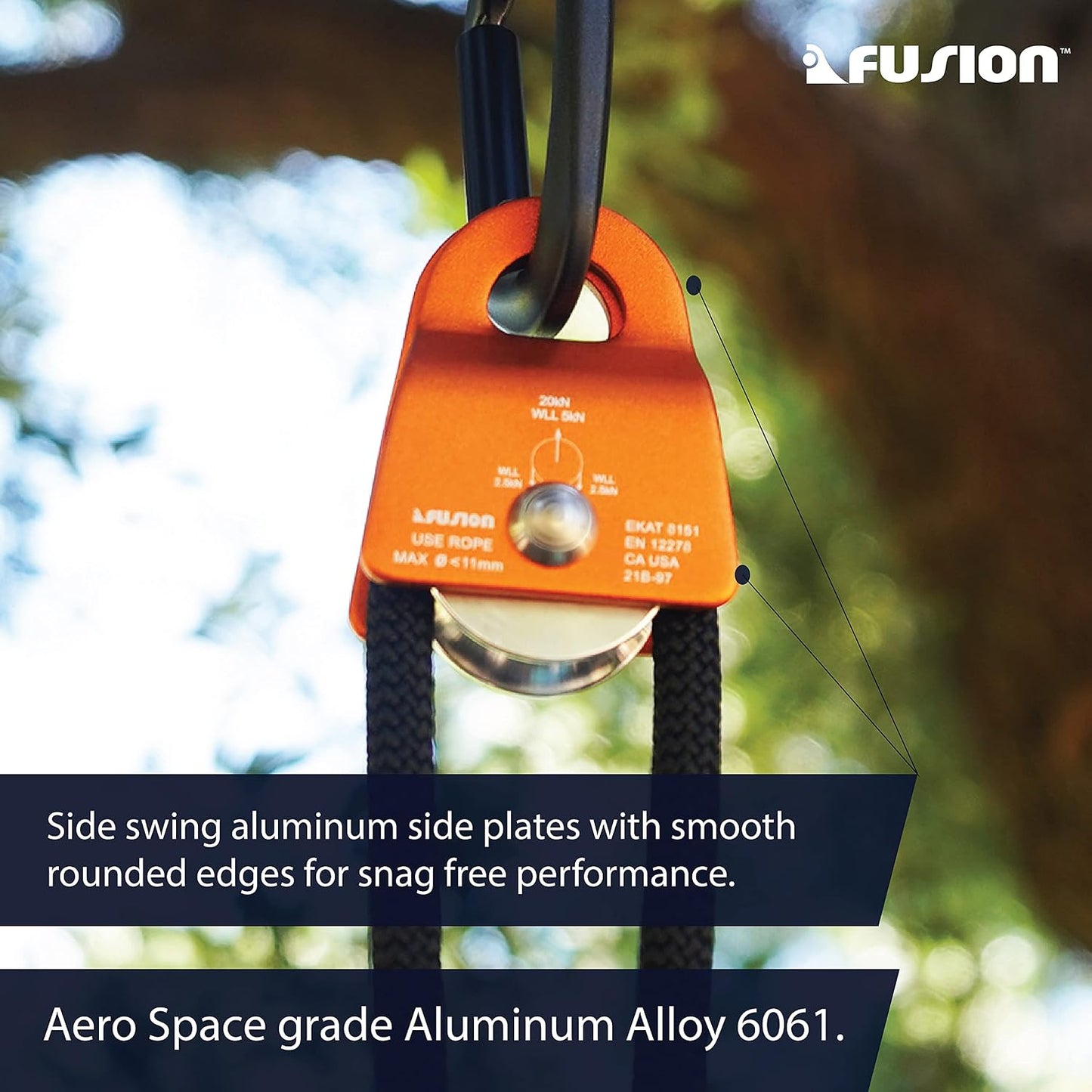 Polea de aluminio para tirolesa patio trasero