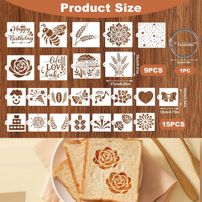 24 plantillas de masa madre para pan de 5.9 pulgadas con patrón musical