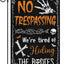 Bandera Halloween no trespassing calavera 12x18pulg arpillera