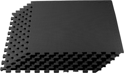 Alfombrillas Eva 24x24pulg color negro para gimnasio y hogar