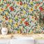Papel tapiz floral verde vintage 17.7x354" adhesivo