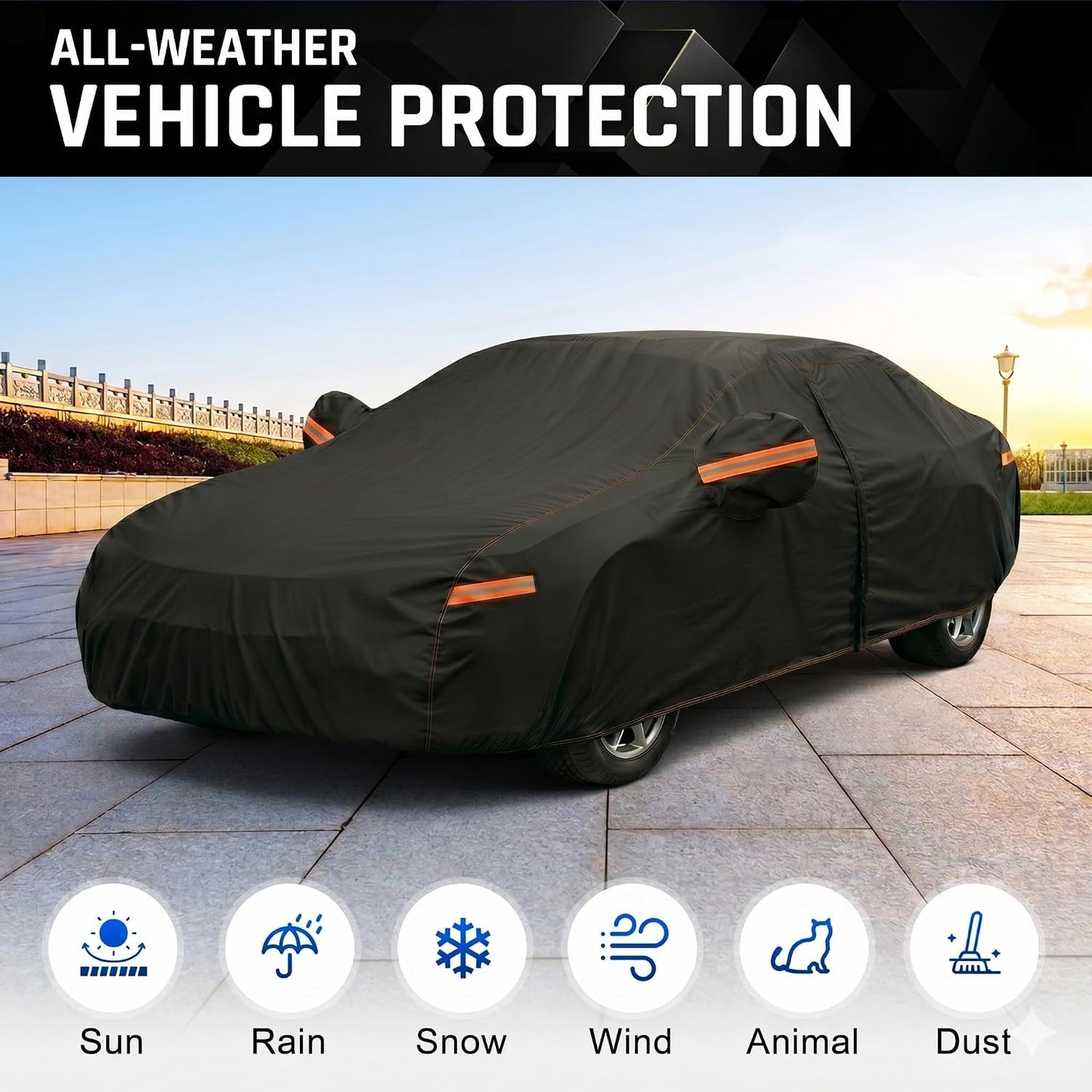 Funda automóvil 6 capas impermeable universal