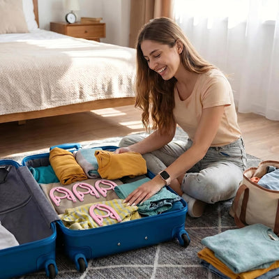 10 Pzas Perchas Viaje Plegables Organiz. Plástico