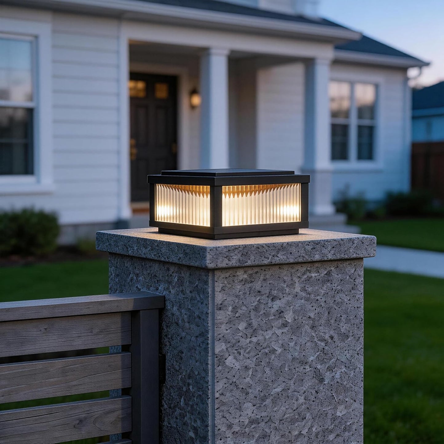 Luces columna exterior 9.8x9.8 y 11.8x11.8pulg aluminio vidrio