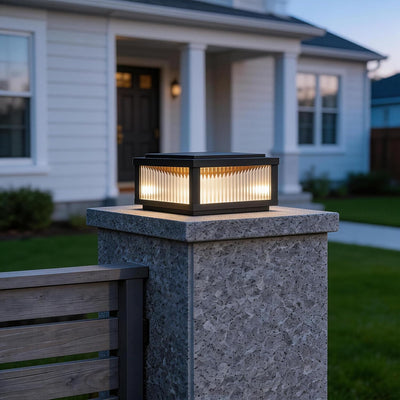 Luces columna exterior 9.8x9.8 y 11.8x11.8pulg aluminio vidrio