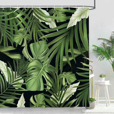 Cortina ducha selva hojas tropicales 72x72pulg impermeable