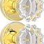 2 Pomas Puerta Vidrio Interior Pasillo Armario Oro Pulido