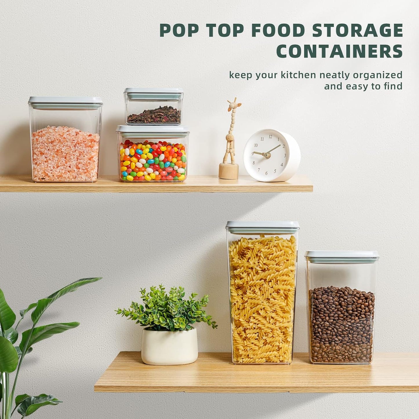 Set 5 Contenedores Alimentos Tapa Desplegable Transparente