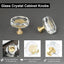 20 Tiradores Gabinete Latón Cristal Dorado 3.2cm Decorativos
