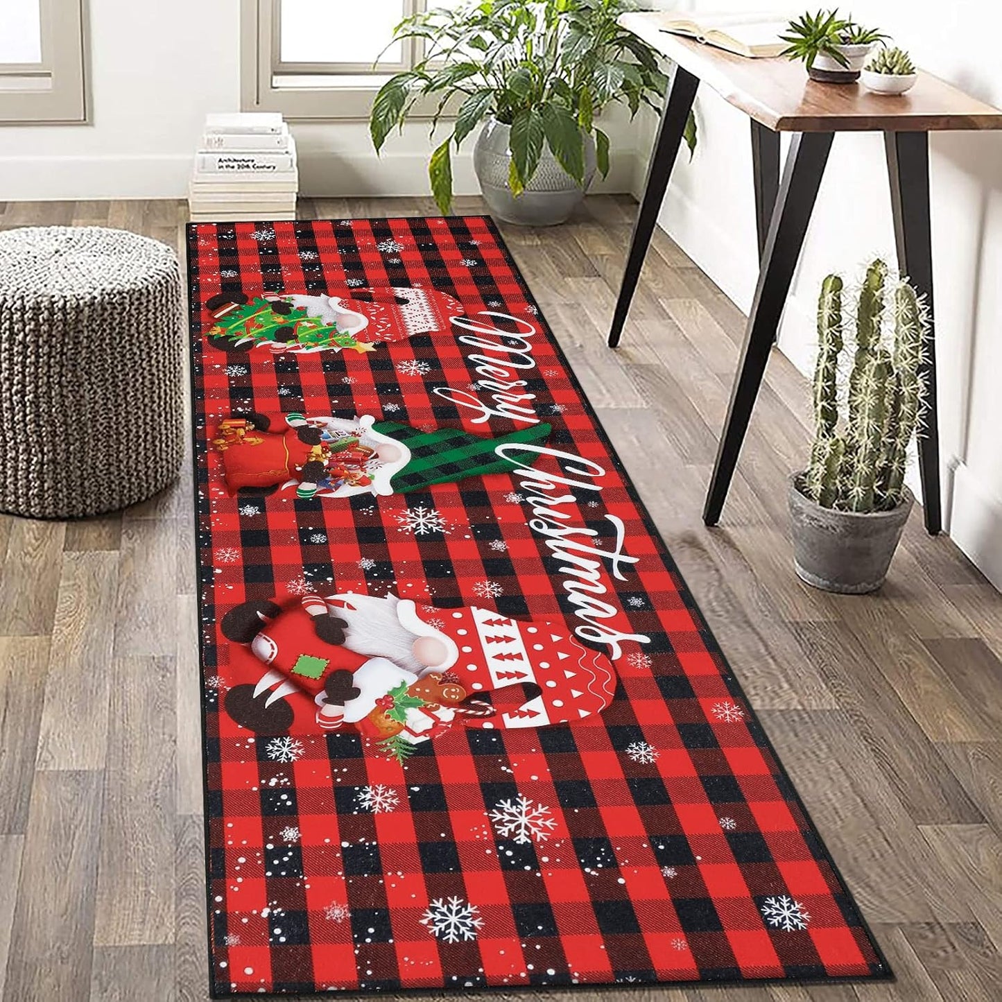 Alfombra pasillo navideño 2x6ft antiderrap lavable