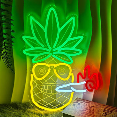 Letrero neón piña LED decoración pared niños salas fiesta