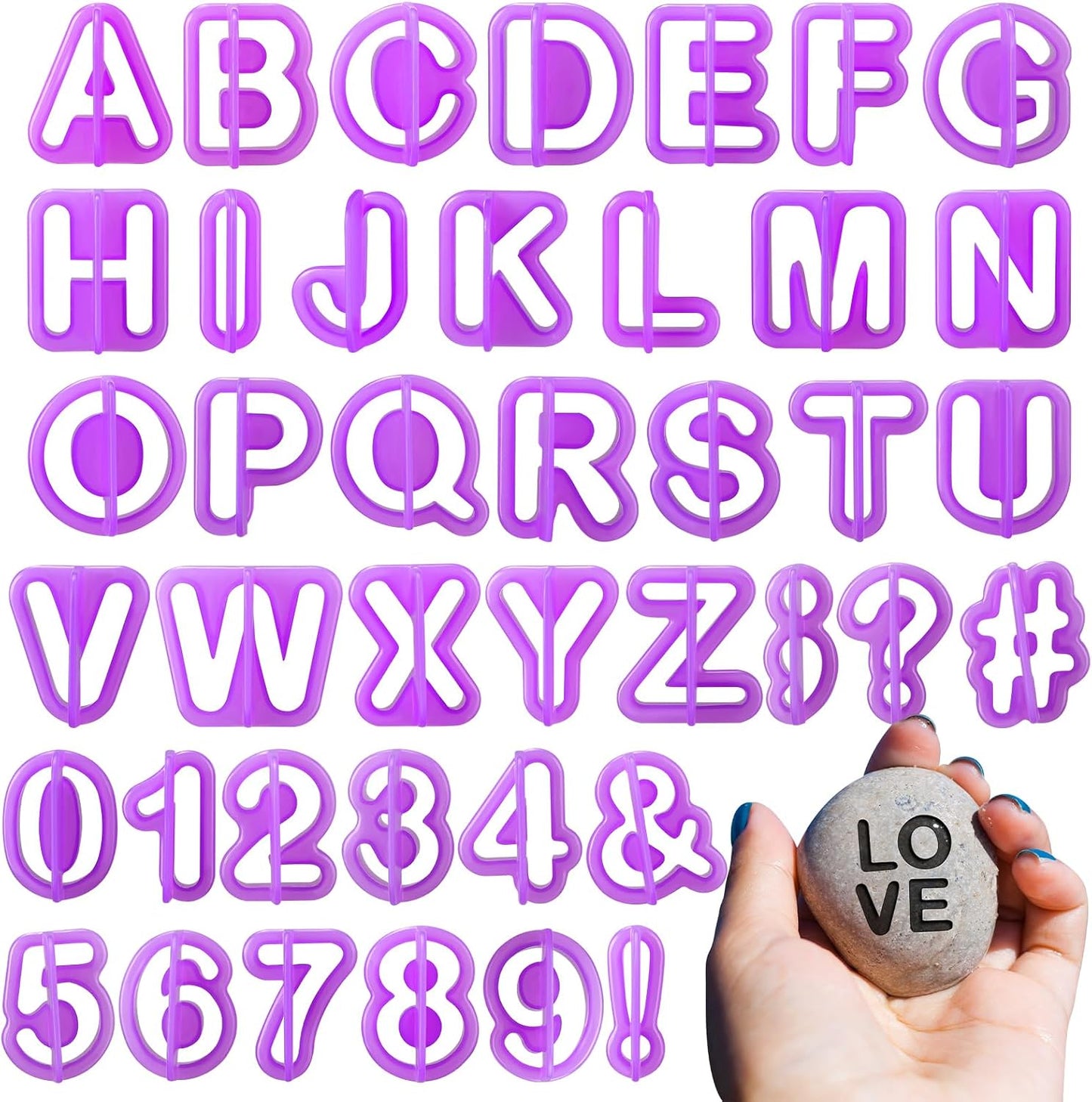 40 Pzas Sellos Letras Mayúsculas Concreto para Arcilla Piedra