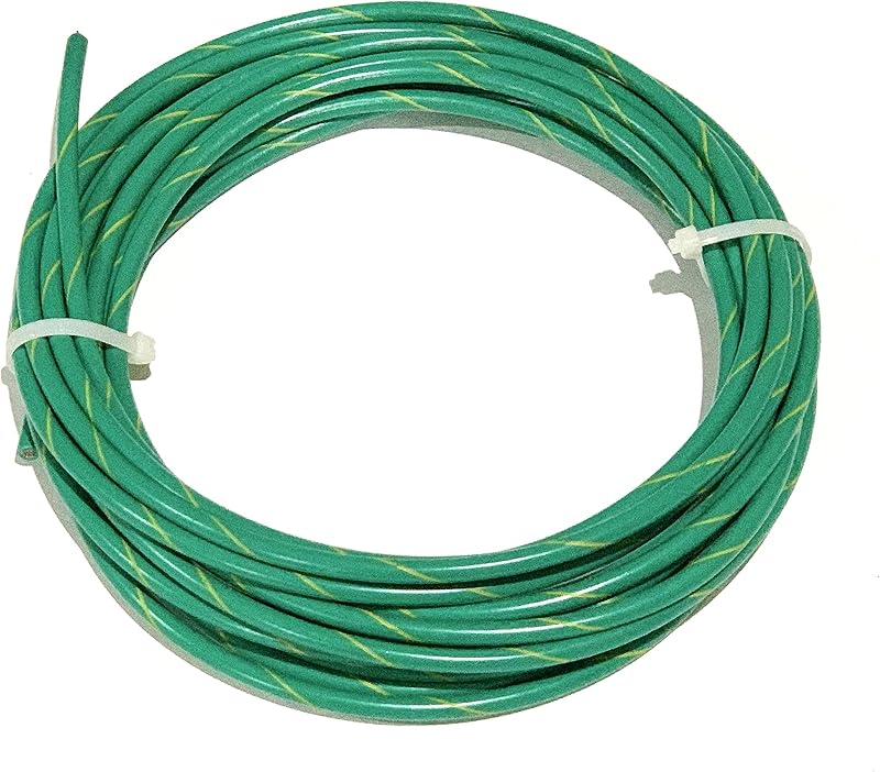 Cable MTW 8 AWG verde rayas amarillas cobre trenzado 25 ft