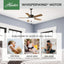 Ventilador techo 44" luz LED color bronce 5 cuchillas