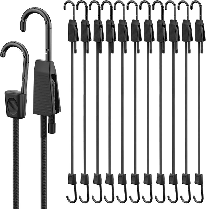 Cuerdas elásticas con ganchos acero negro 60" resistentes