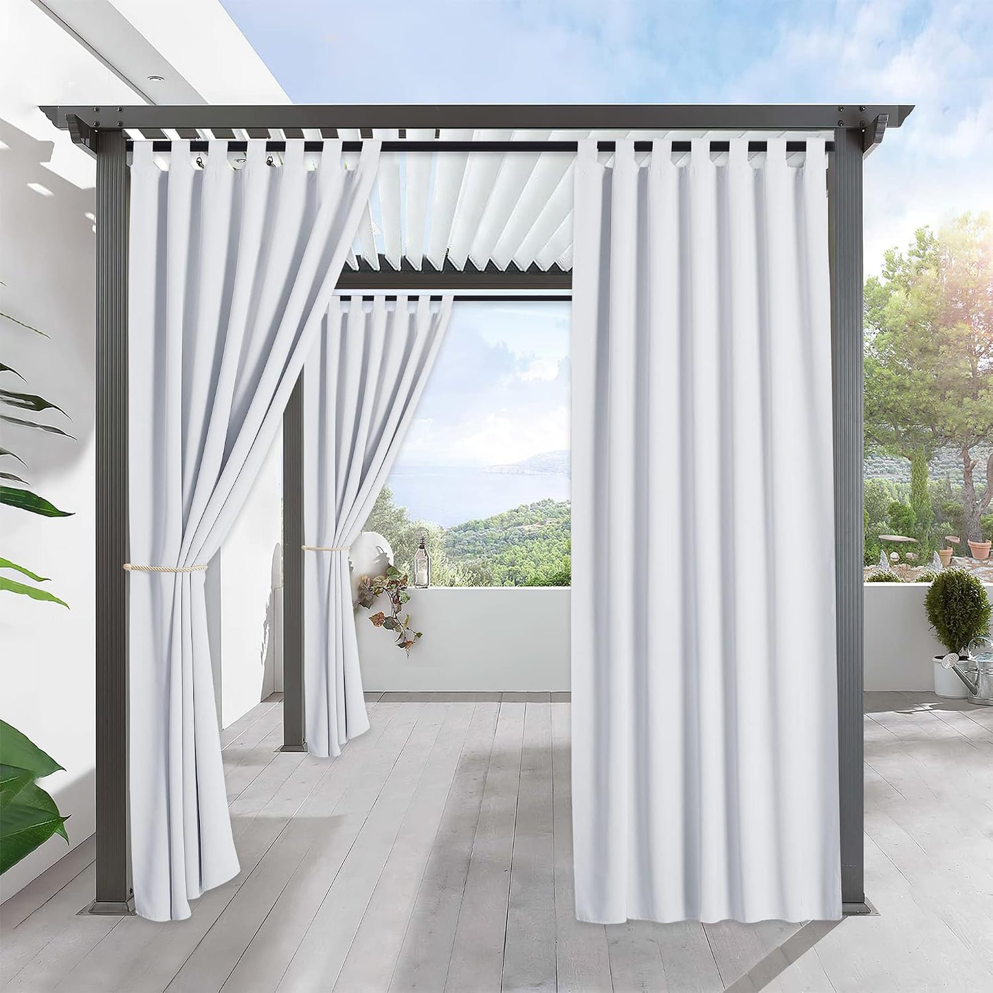 Cortinas opacas para interior exterior con pestaña