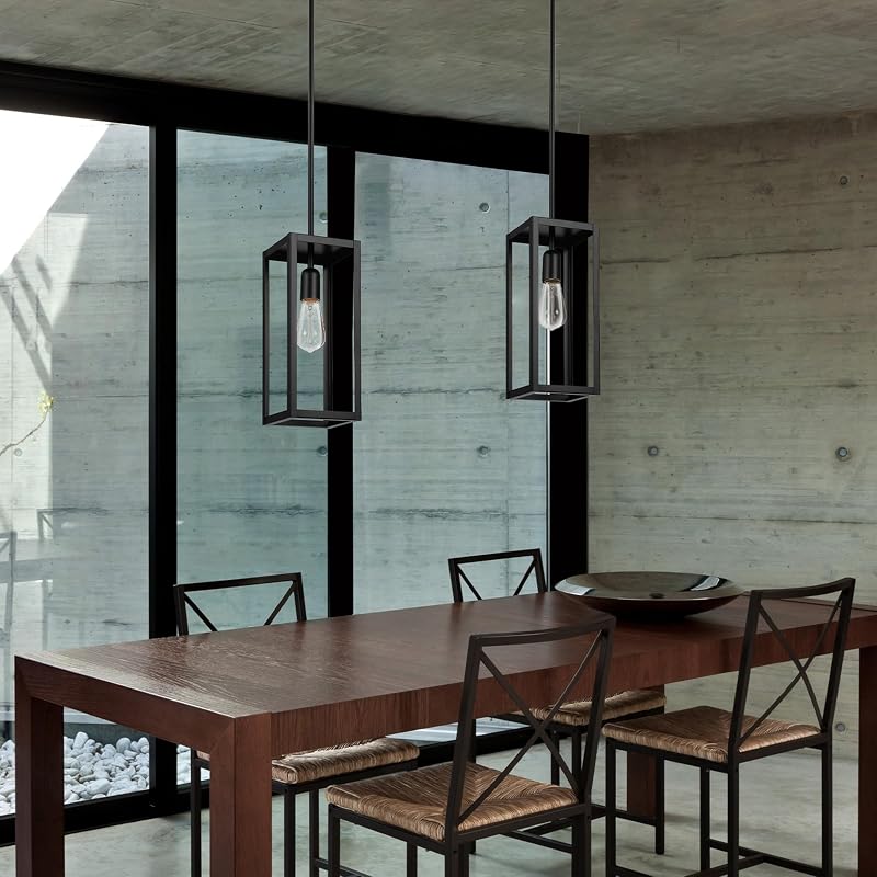 Lámpara colgante 1 luz negro mate para comedor y sala