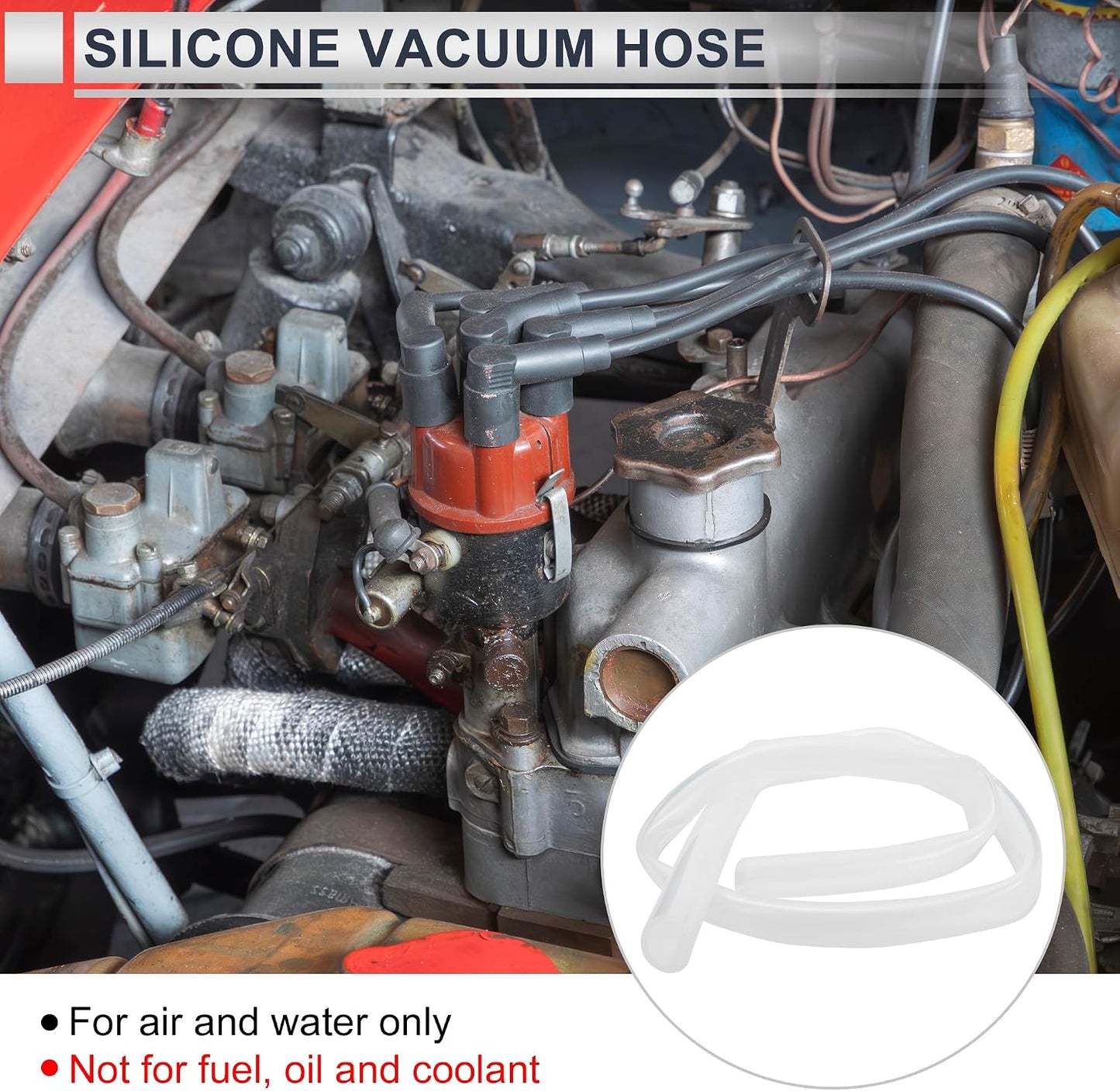 Manguera vacío silicona 3.3ft 13/16pulg 130PSI transparente