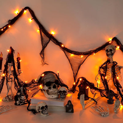 Guirnalda luces Halloween 23ft naranja 30 LED 8 modos