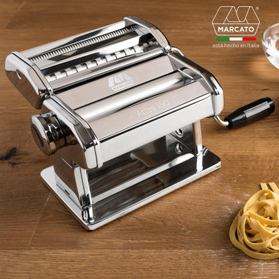 Máquina hacer pasta manual acero cromado manivela negra