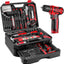 Set herramientas taladro inalámbrico 12V caja reparación