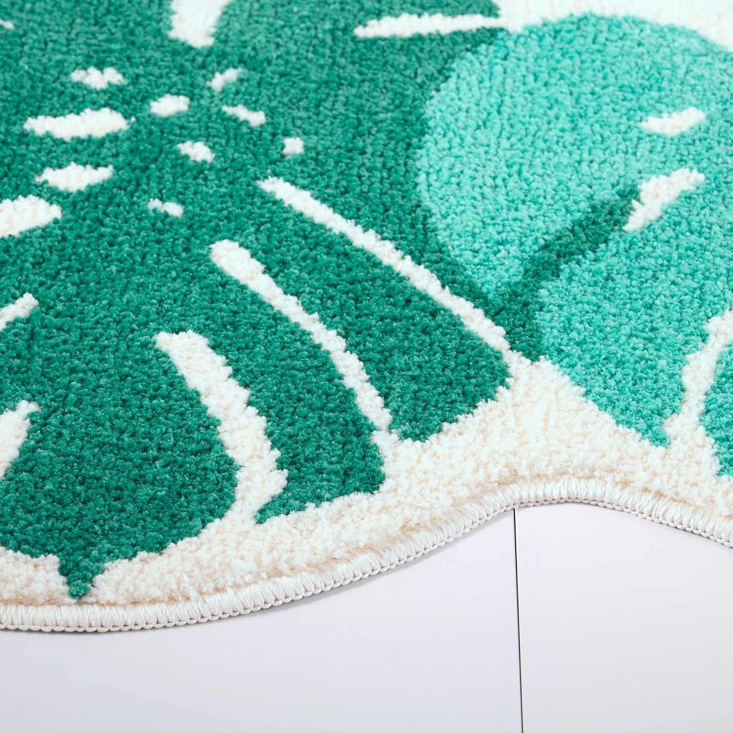 Tapete baño hojas Monstera absorbente antiderrap 20x30"