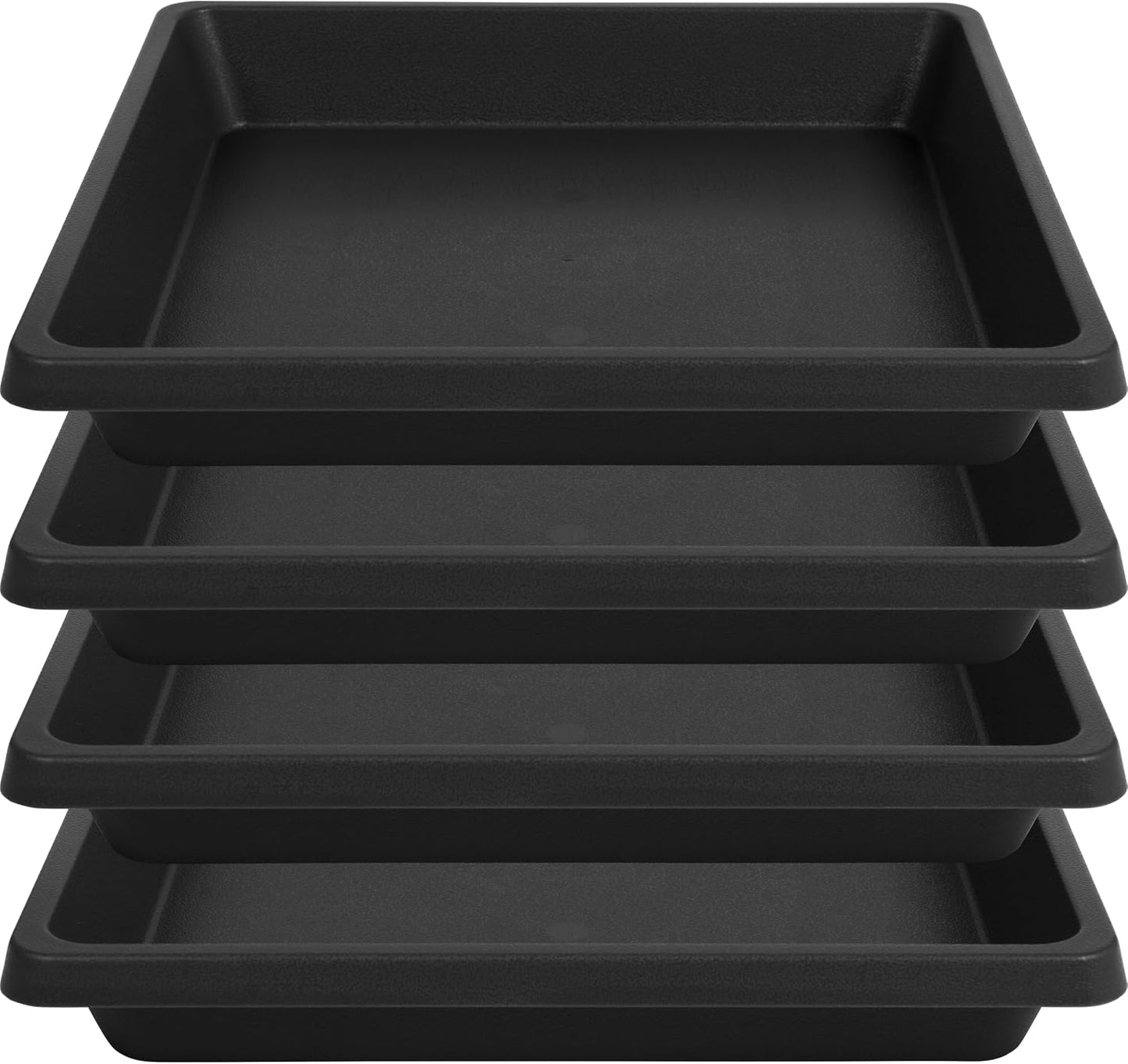 Platillo Cuadrado 8" Set 4 para Plantas con Bandeja Goteo