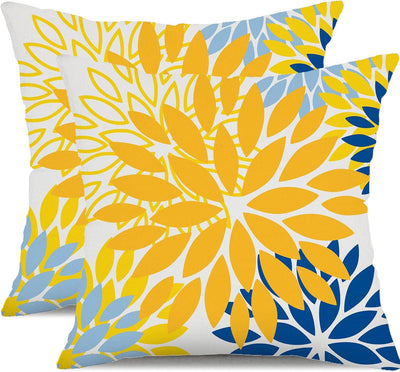 2 Pzas Fundas Cojín Poliéster 18x18" Exterior Floral
