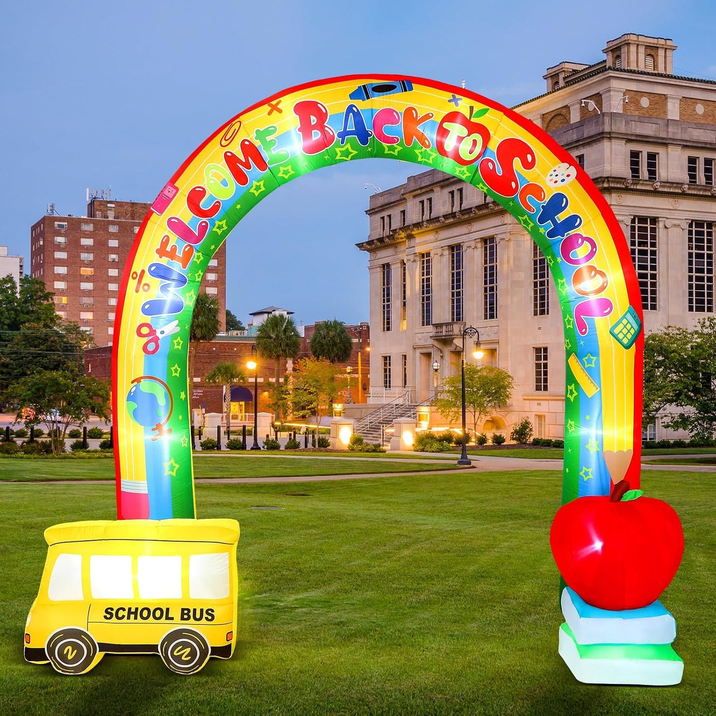 Arco inflable luces LED para fiestas y graduaciones arcoíris