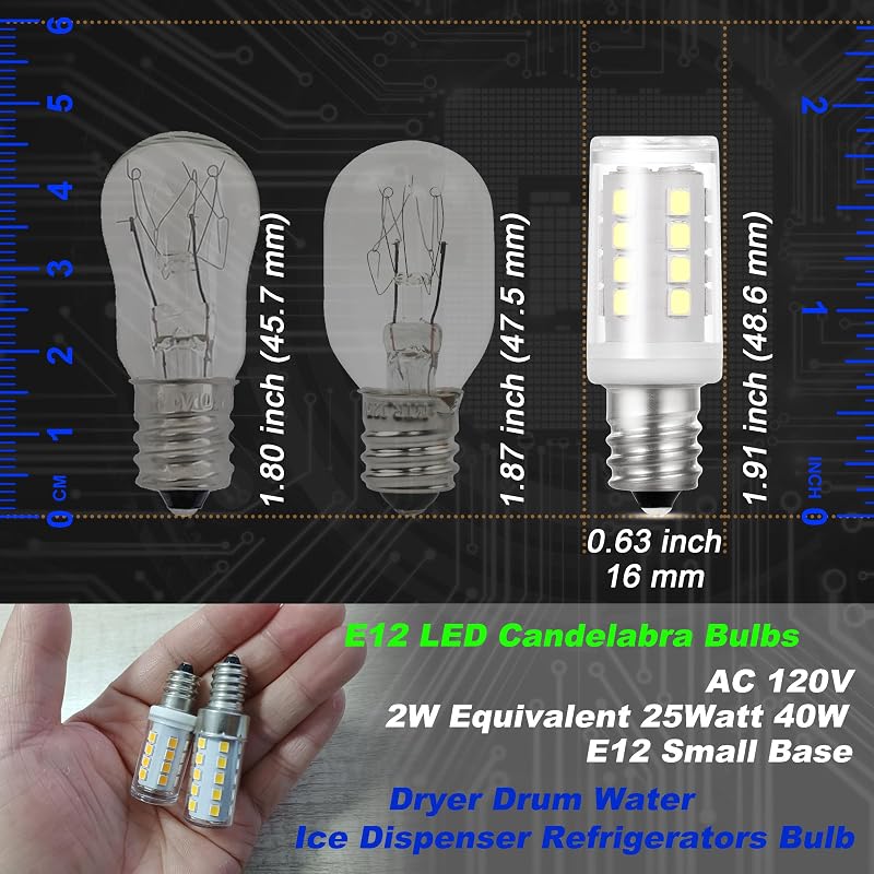 Bombilla secadora E12 25W 6000K luz día blanco