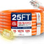 Cable extensión 25ft 12/3 SJTW impermeable 15A 125V naranja