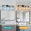 Lámpara tocador cristal 4 luces vertical negro baño