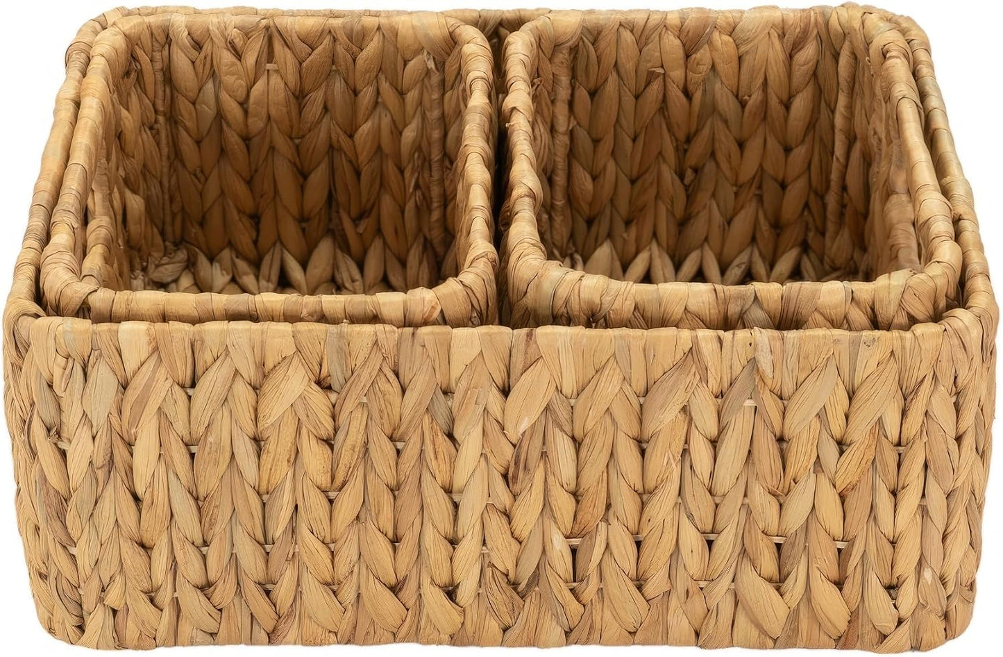 Cestas mimbre rectangulares para dormitorio y baño set 3