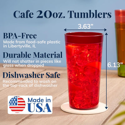 Vasos 20oz resistente 16 Pzas Multicolor NTE
