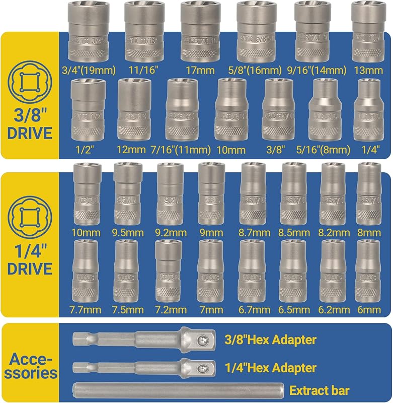 Set 32 extractores pernos impacto mejorados