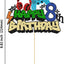 Decoración pastel videojuegos 8vo cumpleaños purpurina