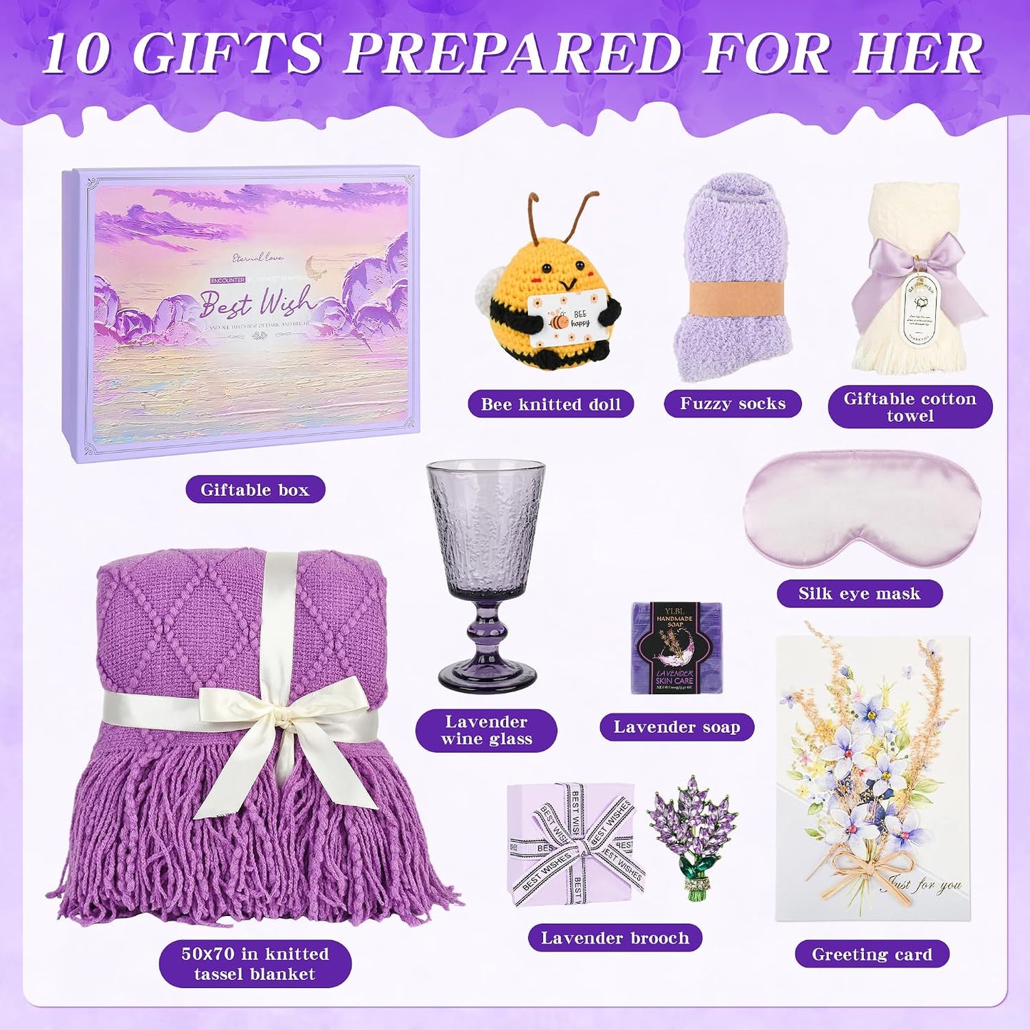 Regalo cumpleaños mujer lavanda para mamá y amigas