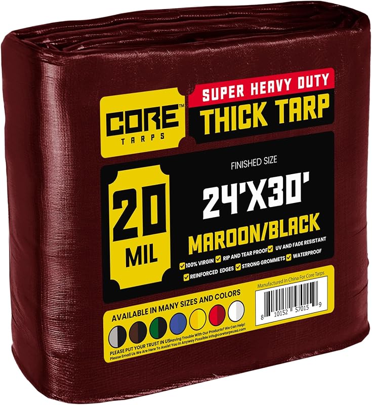 Lona 20mil impermeable UV resistente bordes reforzados 24x30