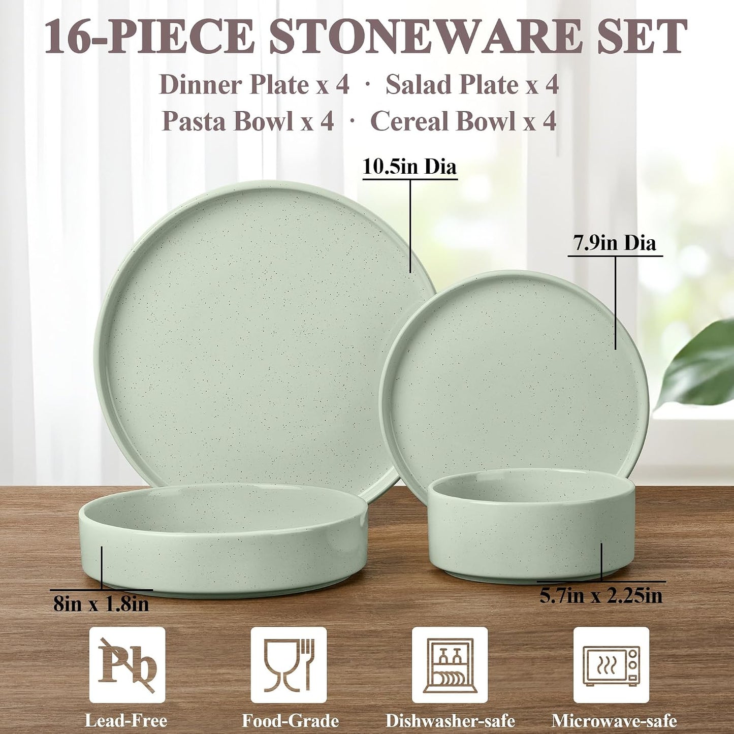 Set 16 Pzas Vajilla Porcelana Cuencos Pasta Servicio 4