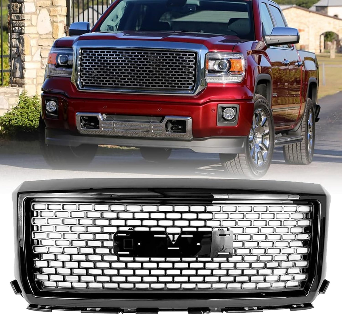 Parrilla Denali negro brillante para GMC Sierra 1500 14-15