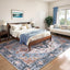 Tapete lavable antiderrap bohemio 6x9ft azul naranja