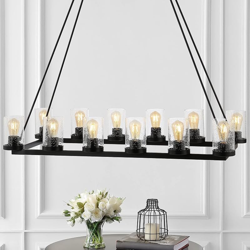 Lámpara araña LED hierro 45.5pulg 12 luces estilo rústico