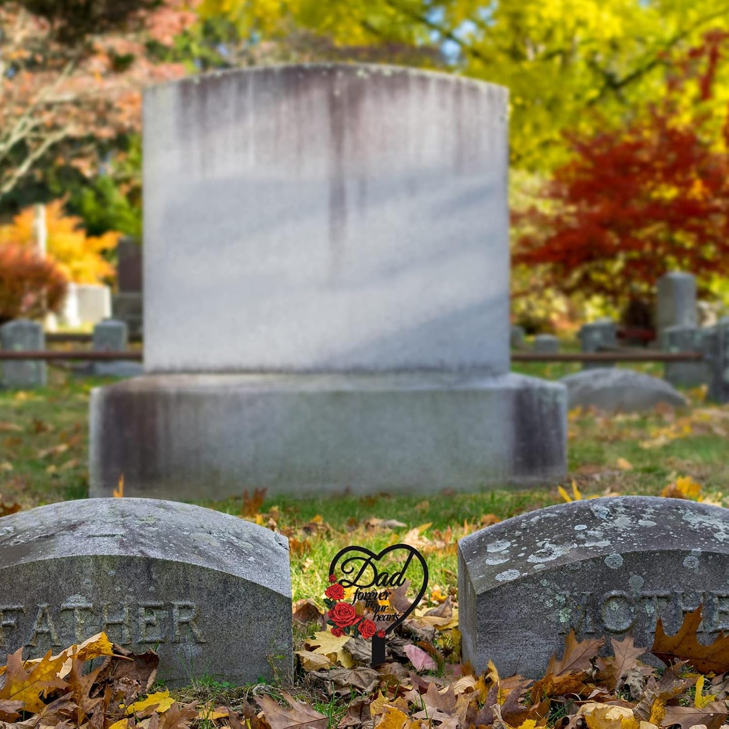 Estacas conmemorativas corazón metal cementerio
