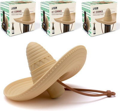 Tapón silicona vino con sombrero fresco 3 pzas