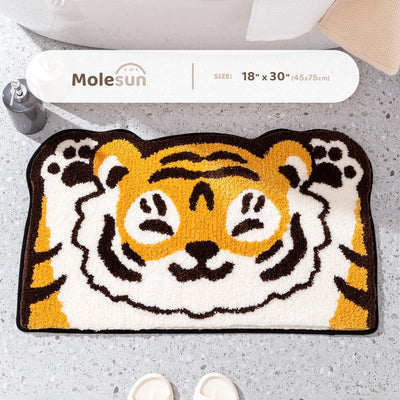 Tapete baño microfibra tigre antiderrap 18x30pulg